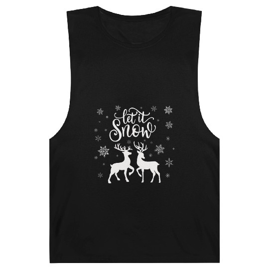 Let It Snow With Deer And Snowflakes Barnard Tanks