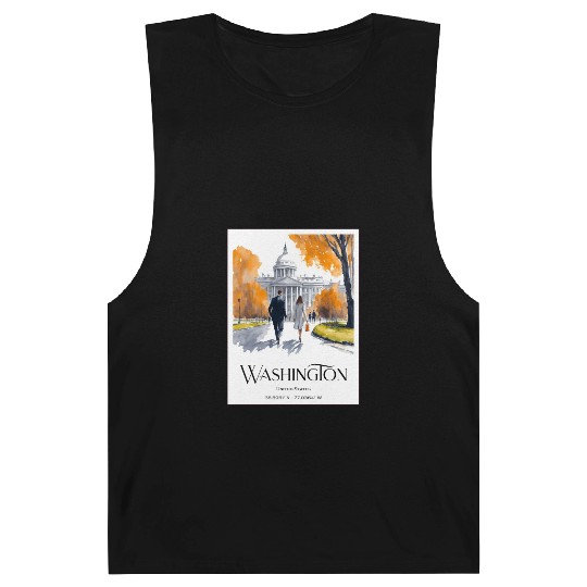 Watercolor painting loving couple in Washington DC Barnard Tanks