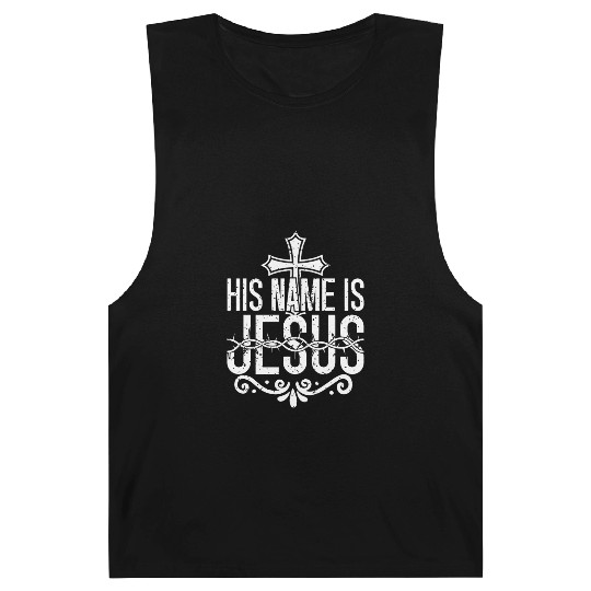His Name Is Jesus Love Jesus Christian Christmas Barnard Tanks