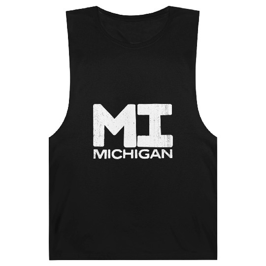 Mi Michigan State Vintage Typography Barnard Tanks