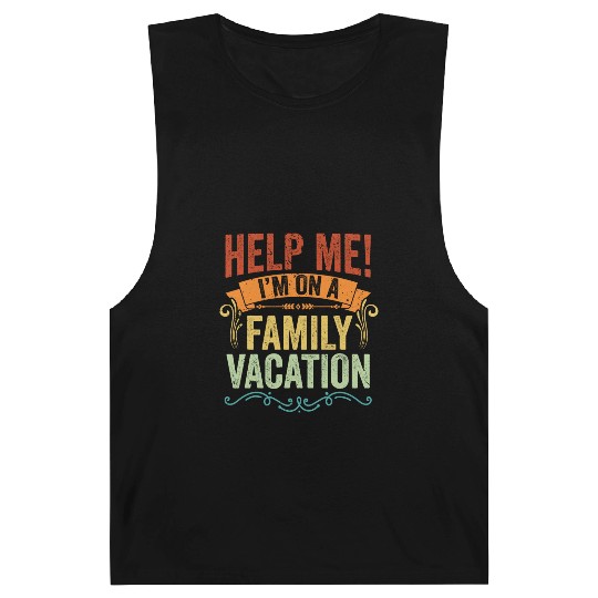 Help Me I m On A Family Vacation Vintage Vacation Barnard Tanks