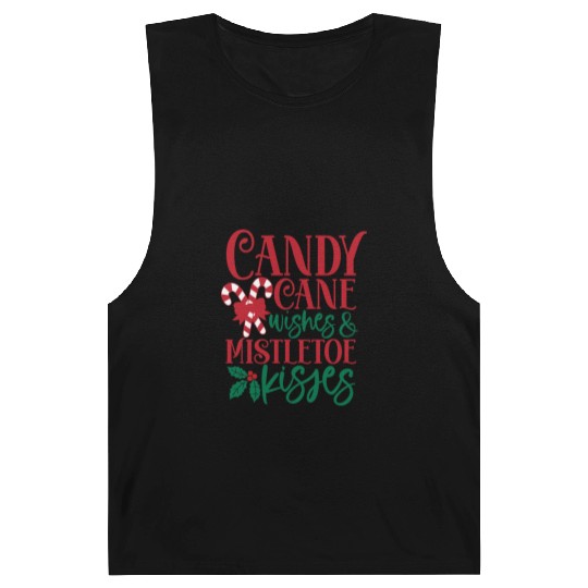 Candy Cane Wishes Mistletoe Kisses Barnard Tanks