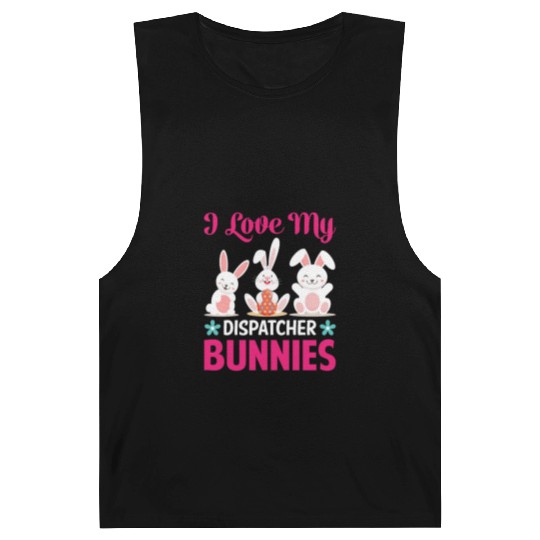 I Love My Dispatcher Bunnies Barnard Tanks