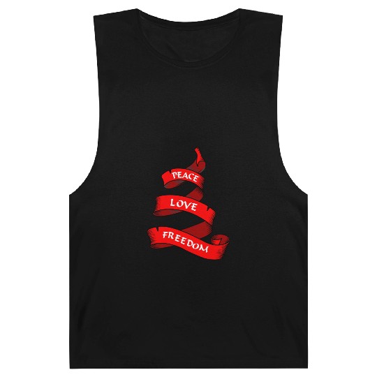 Peace love freedom red Barnard Tanks