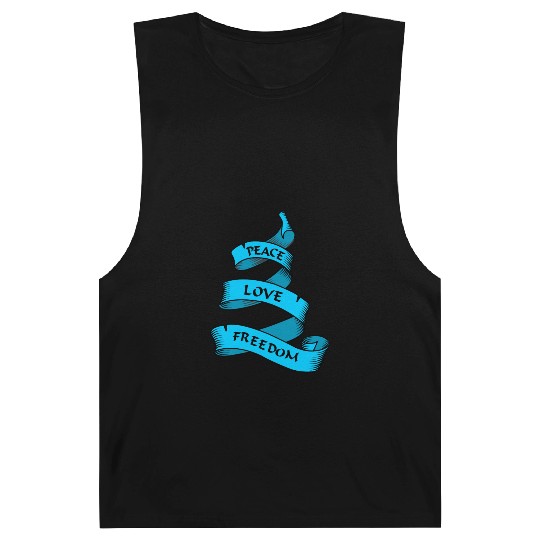 Peace love freedom blue Barnard Tanks