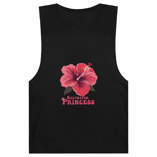 Surfing Girl Hibiscus Barnard Tanks