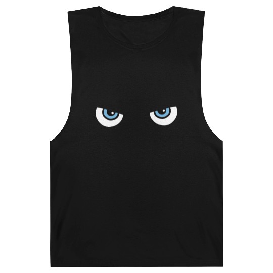 Black Cat Blue Eyes | Halloween Gift For Cat Lover Barnard Tanks