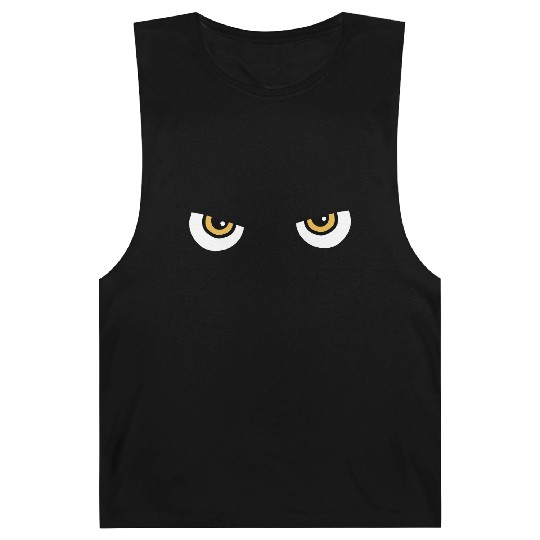 Black Cat Yellow Eyes | Halloween Cat Lovers Gift Barnard Tanks
