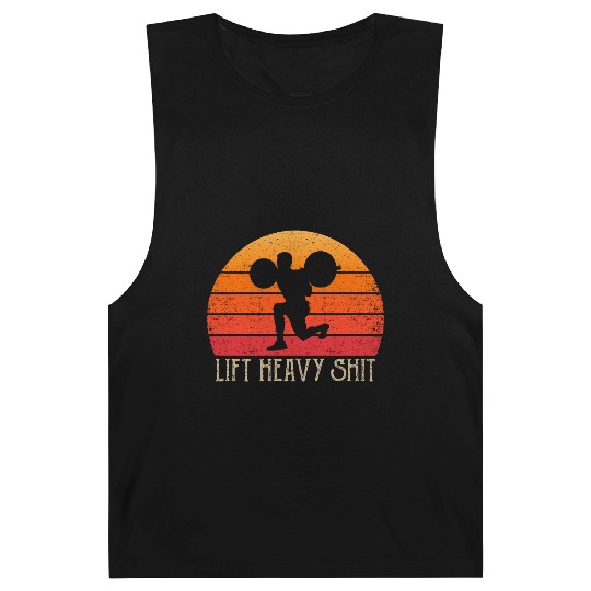 Lift Heavy Gym Clothing Retro Bodybuilding Leg Day Barnard Tanks