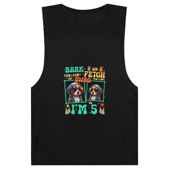 Bark Fetch Swag I'm 5 Dog Pet Lover Kid 5th Barnard Tanks