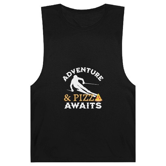 Adventure And Pizza Awaits | Downhill Skiing Lover Barnard Tanks