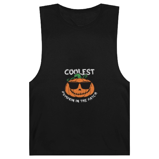 Coolest Pumpkin Kid Cool Lazy Creepy Halloween Barnard Tanks