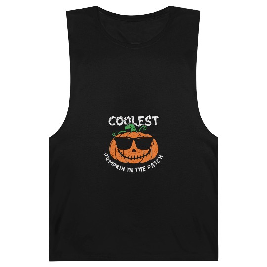 Coolest Pumpkin Kid Cool Lazy Creepy Halloween Barnard Tanks
