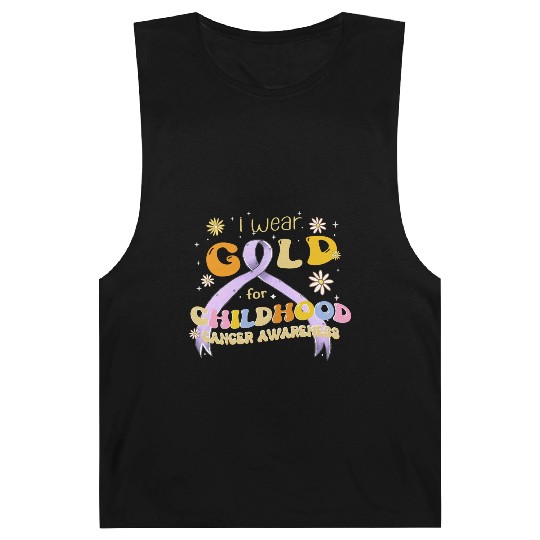 I Wear Gold For Childhood Cancer Awareness Barnard Tanks