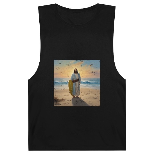 Surfing Jesus Barnard Tanks
