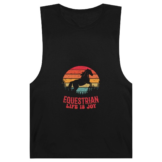 Equestrian Life Is Joy Horseback Riding Girl Barnard Tanks
