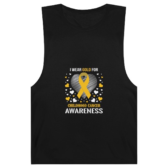 I Wear Childhood Cancer Awareness Supporter Ribbon Barnard Tanks