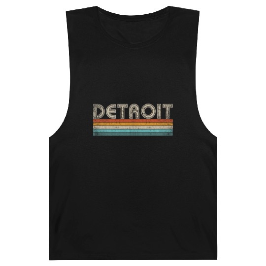 Retro Detroit 313 Motor City Barnard Tanks Vintage 70s
