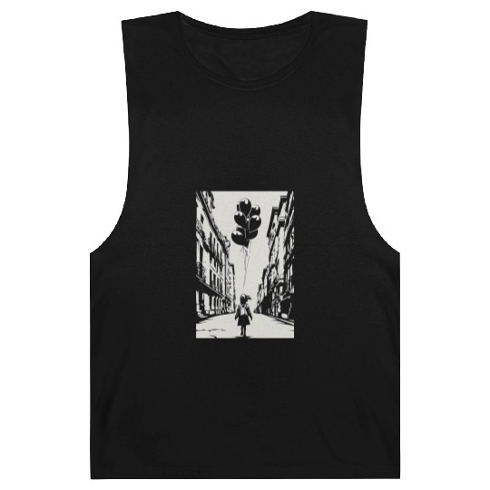 Girl Chasing Balloons Artwork Barnard Tanks