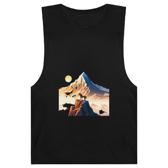 Horse running to mountain Barnard Tanks