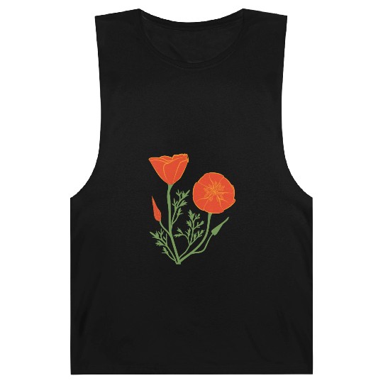 California Poppies on Clear Background Barnard Tanks