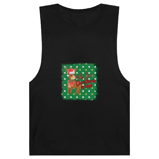 Oh Deer Christmas Is Here Festival Xmas Holiday Barnard Tanks