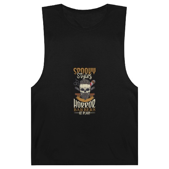 Horror Barber Spooky Hairdresser Hairstylist Hair Barnard Tanks