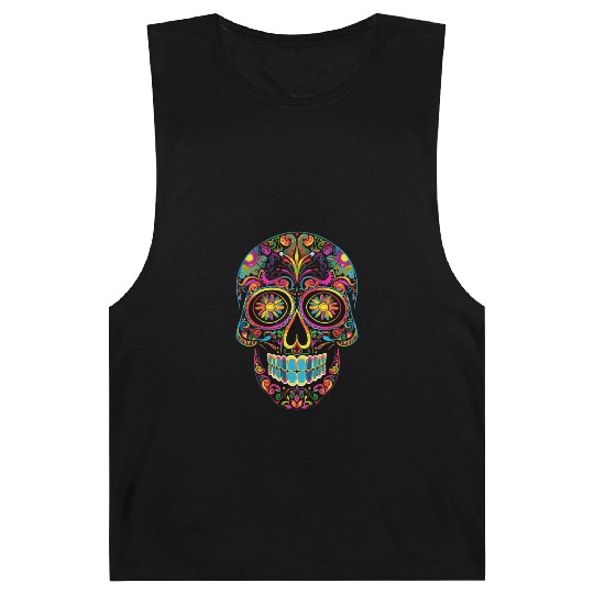 Neon Sugar Skull: Jack Skellington Design Barnard Tanks