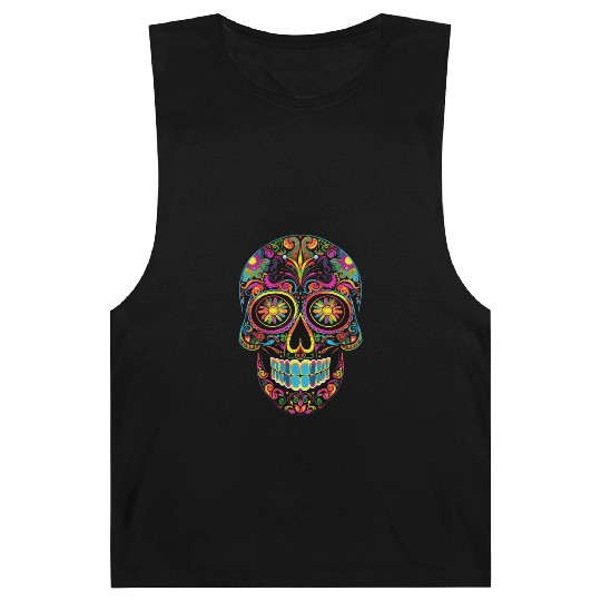Neon Sugar Skull: Jack Skellington Design Barnard Tanks