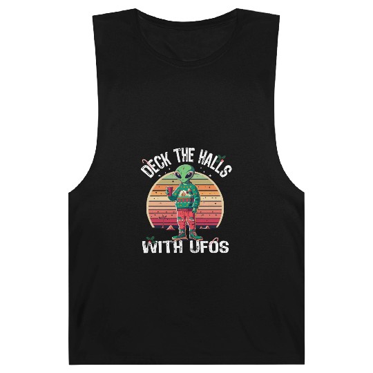 Beam Me Up Santa Claus Alien Christmas Ufo Coffee Barnard Tanks