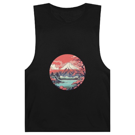 Fuji Sakura Serenity: Japanese Landscape Bliss Barnard Tanks