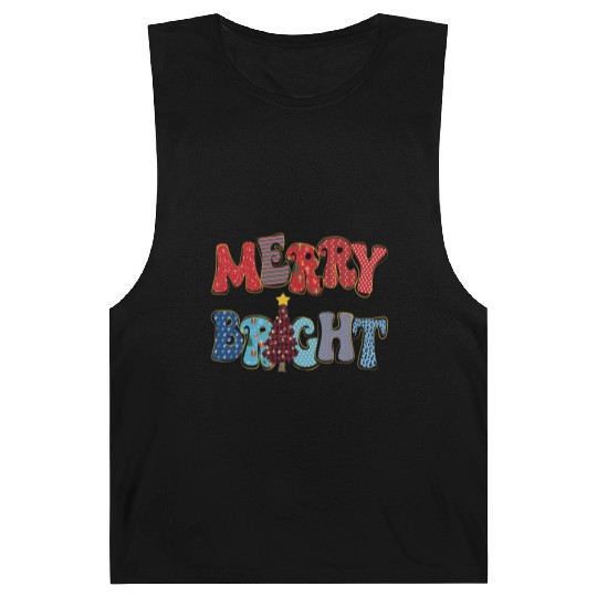 Merry and Bright Chistmas Tree Family Christmas Barnard Tanks