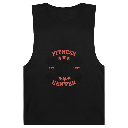 FITNESS CENTER, GYM FITNESS WORKOUT EXERCISE FUNNY Barnard Tanks