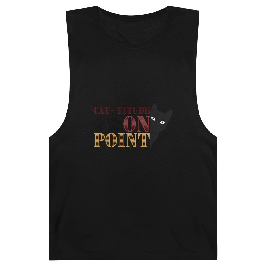 Cattitude On Point Funny Cat Saying Barnard Tanks