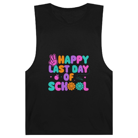 Happy Last Day Of School Teacher Summer Vacation Barnard Tanks