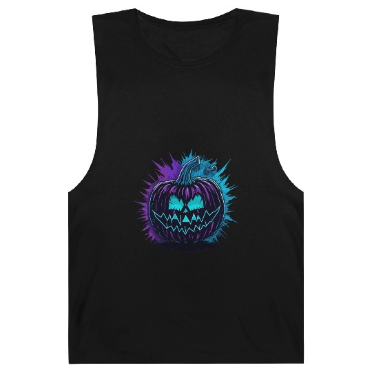 Neon Pumpkin Purple and Teal Barnard Tanks