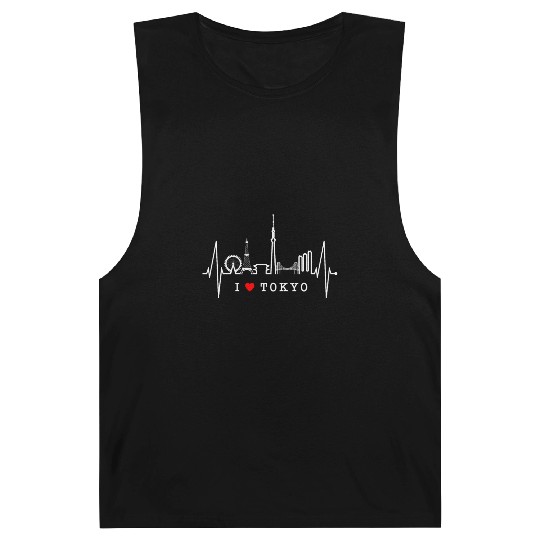 Tokyo Skyline Heartbeat Japanese Heart Love Tokyo Barnard Tanks