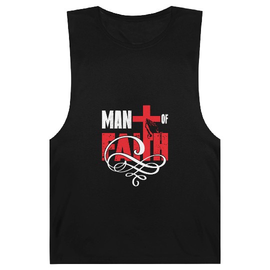 Man Of Faith Love Jesus Cristian Christmas Barnard Tanks