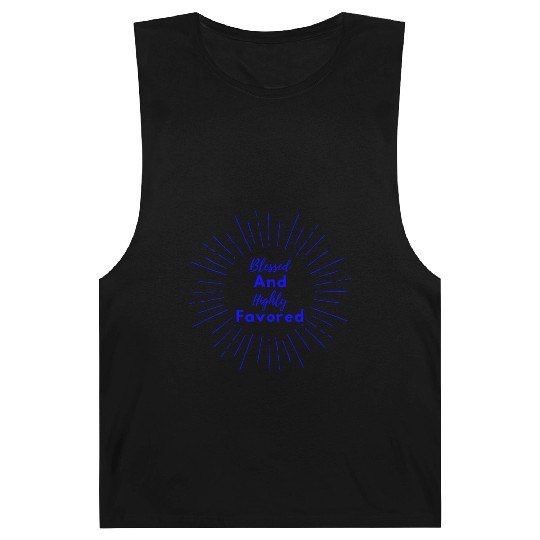 Blessed and Highly Favored Blue Barnard Tanks