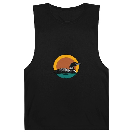 Loon Sunset Faded Look with Retro Colors Barnard Tanks