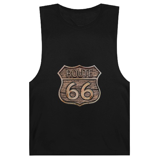 Route 66 vintage sign - Wood log signage Barnard Tanks