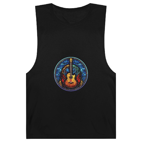 Stylish and Trendy Guitar - Artistic Stained Glass Barnard Tanks