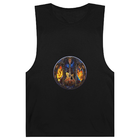 Stained Glass Design - Guitar in Stained Glass Pa Barnard Tanks