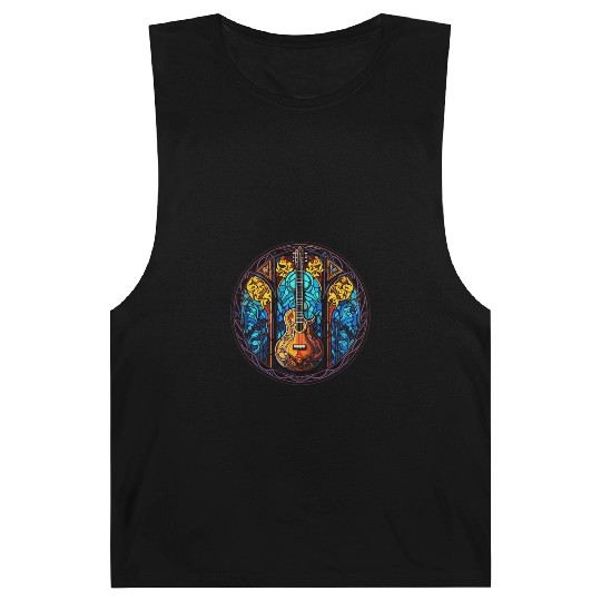 Guitar Stained Glass Art - Men Women Guitar Barnard Tanks