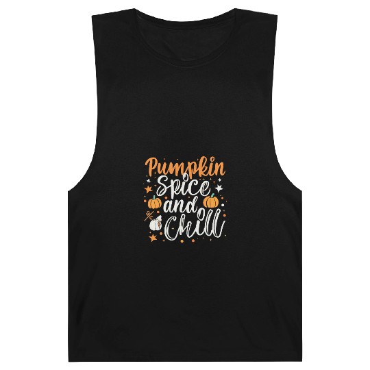 Pumpkin spice and chill halloween gift Barnard Tanks