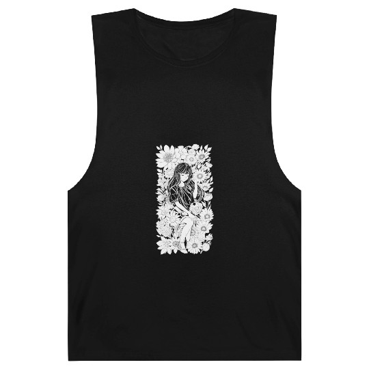 Flower Girl White for Black - DIGITAL Barnard Tanks
