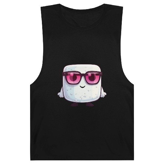 Kawaii Marshmallow with Sunglasses - Barnard Tanks