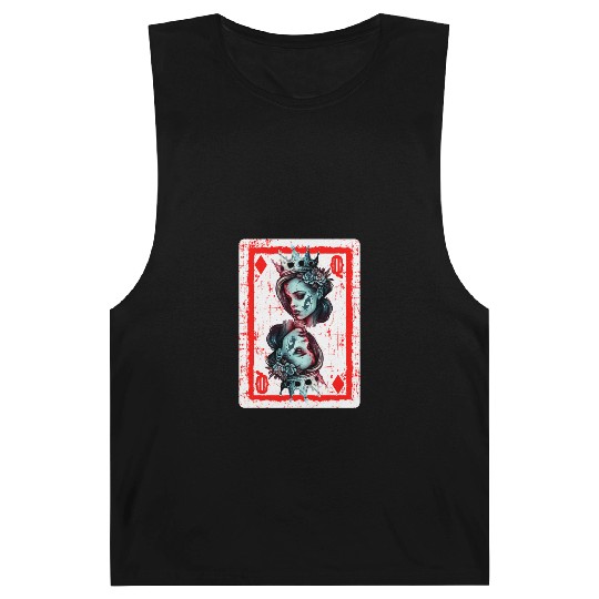 Queen of Diamonds Gothic Card Game Creepy Barnard Tanks