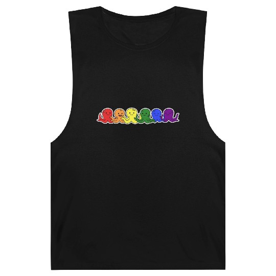 LGBT+ Flag Octopus Design for proud LGBT+ People Barnard Tanks