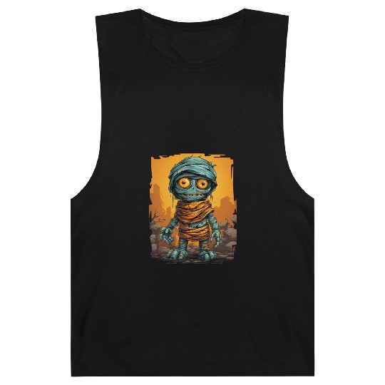 Halloween Spooky Cartoon Mummy Barnard Tanks